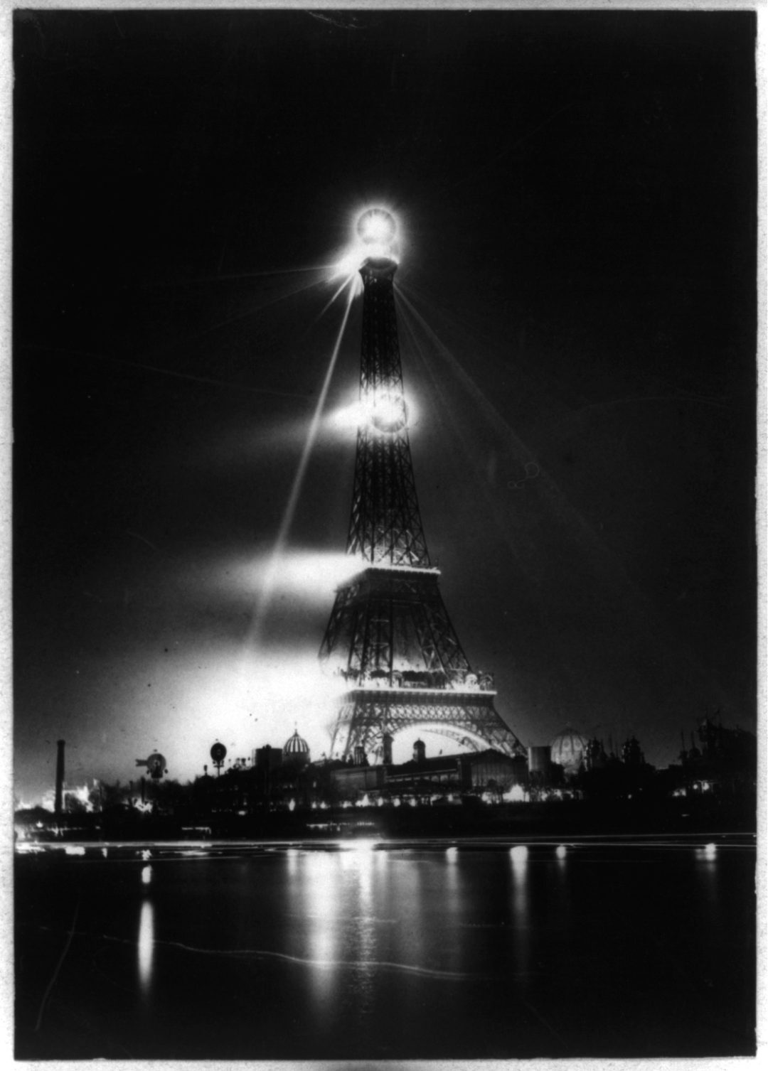 Eiffel Tower Aglow at Night – Library of Congress